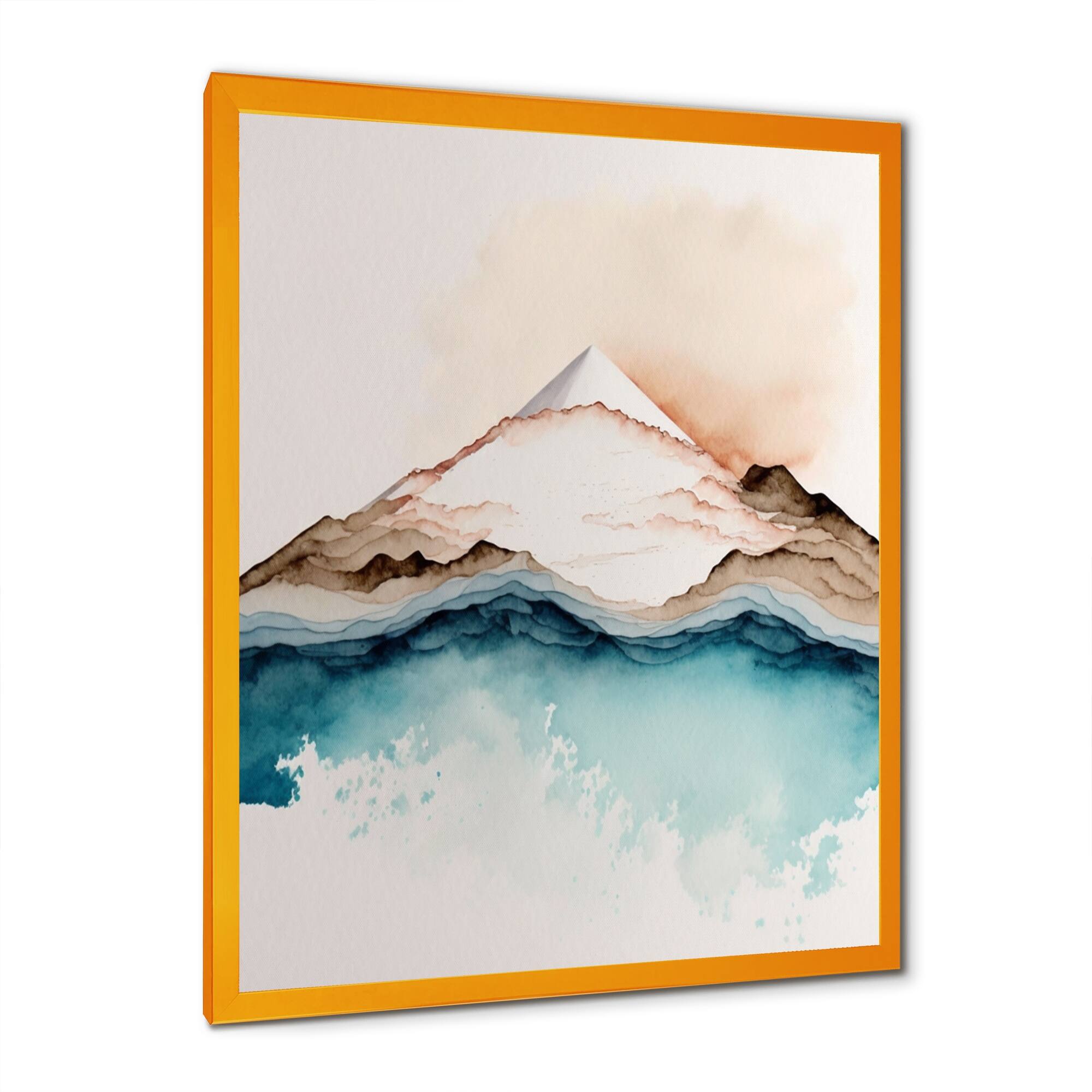 Designart "Blue And Grey Mountain Lake Reflection II" Landscape